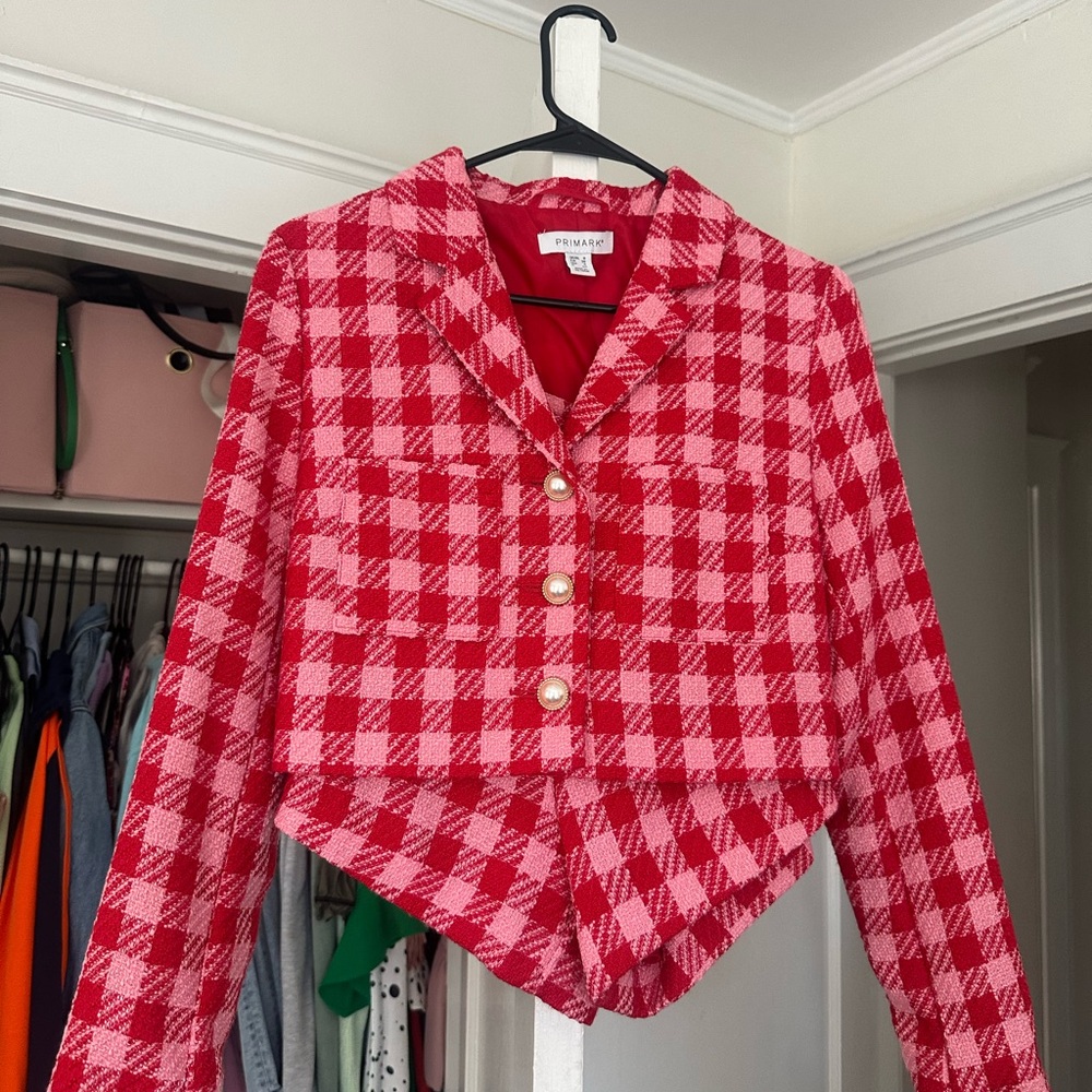 Primark Red Checkered Women's Two Piece